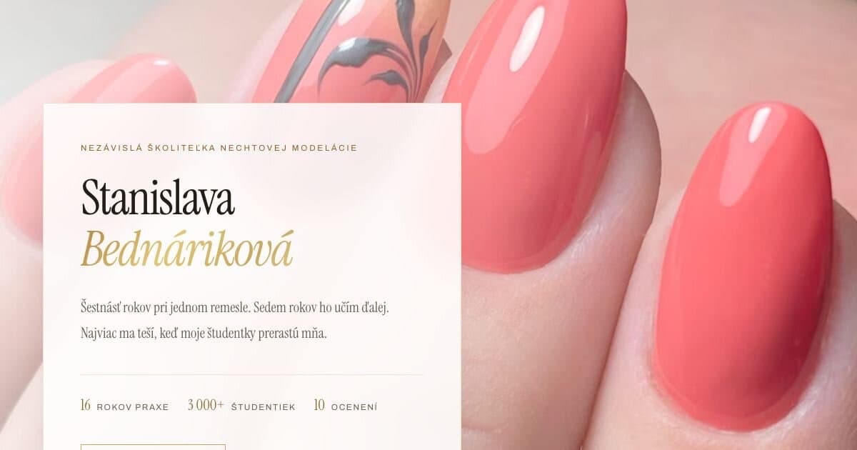 Web Stanislavy Bednárikové, SB Nail Academy
